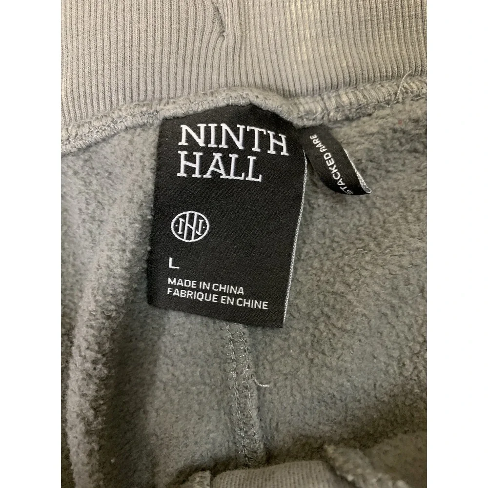 Ninth Hall Gray Black Stacked Flare Sweatpants Large Y2K Streetwear Grunge